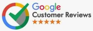 Rectangular logo with words and stars